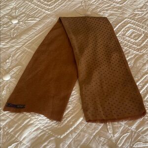 Vintage Weavers workshop 100% Wool Silk oblong Scarf brown